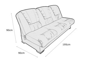 Wersalka kanapa materiałowa „MIAMI” 3-osobowa sofa rozkładana