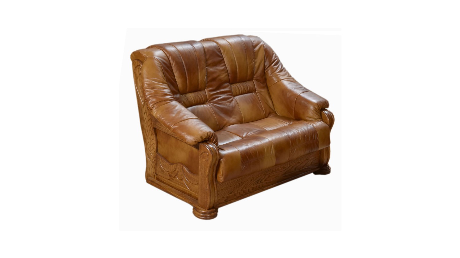 Wersalka / Sofa / Kanapa skórzana DALLAS 2os / elementy dębowe Wersalka / Sofa / Kanapa skórzana DALLAS 2os / elementy dębowe