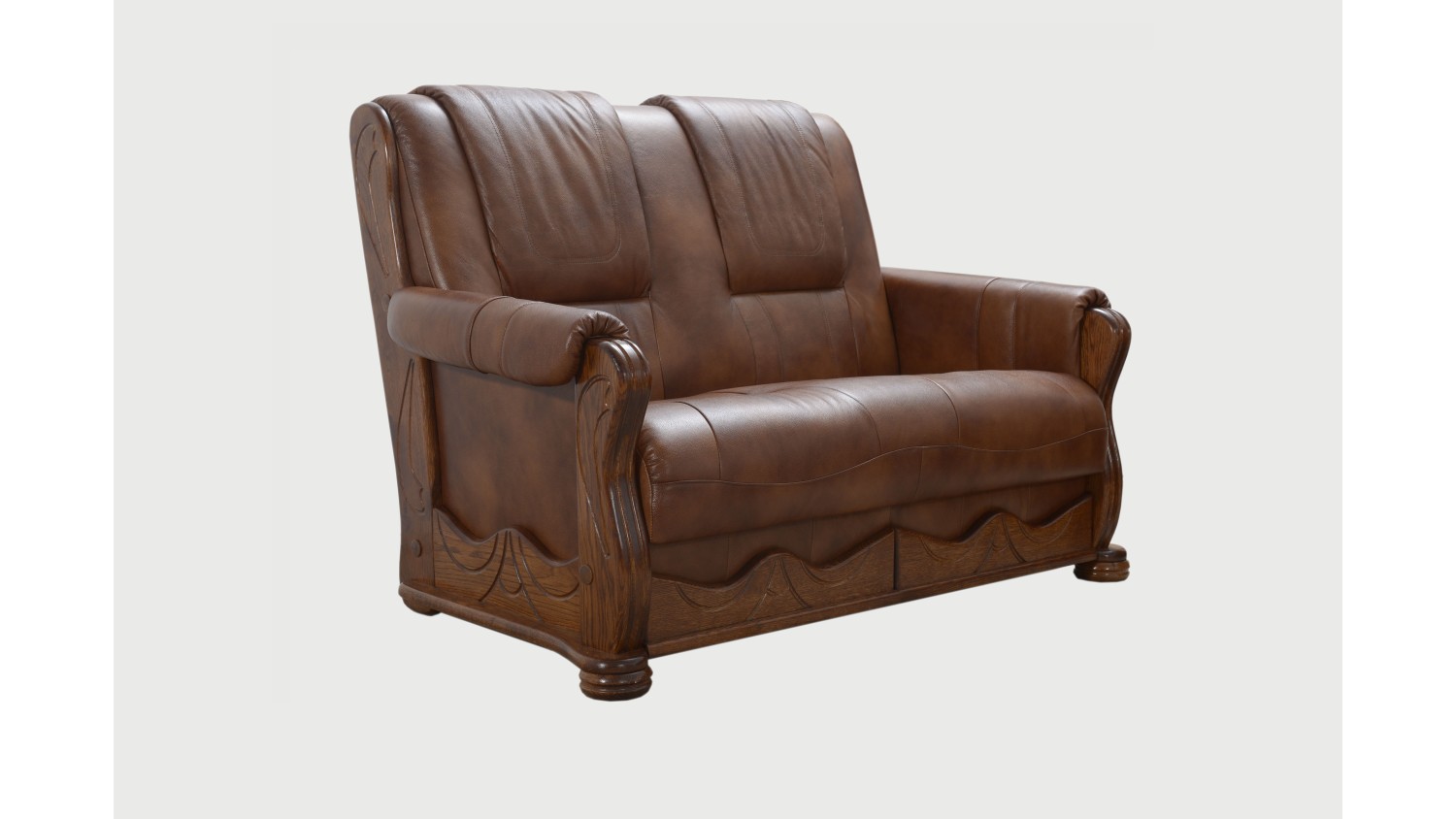 Sofa 2os skórzana ORLLANDO 2os / elementy dębowe Sofa 2os skórzana ORLLANDO 2os / elementy dębowe