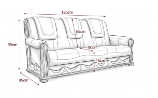 Sofa ORLANDO 3osobowa / tkanina