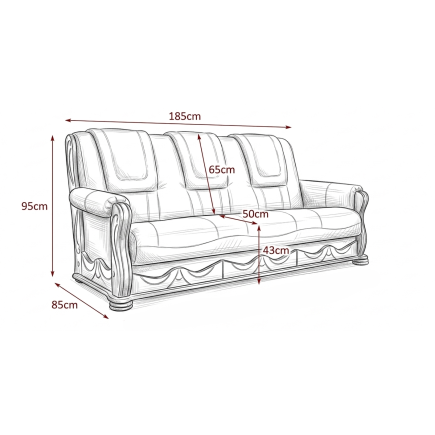Sofa ORLANDO 3osobowa / tkanina