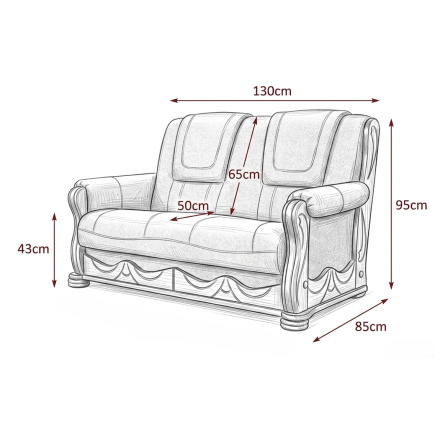 Sofa ORLANDO 2osobowa / tkanina