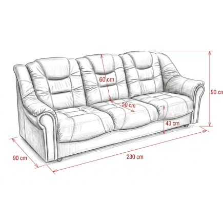 Sofa PANAMA 3os / tkanina