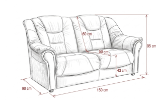 Sofa PANAMA 2osobowa/ tkanina