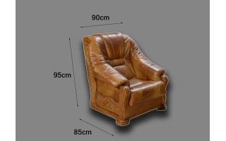 Fotel z materiału  DALLAS  styl holenderski dębowy stelaż